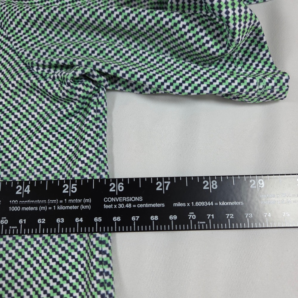 Under Armour Mens 2XLT Performance Polo Green Navy Blue Micro Check Golf Shirt - Picture 8 of 8